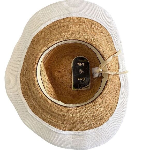 florabella Lucia‎ Brim Sunhat in Natural & White main image 7